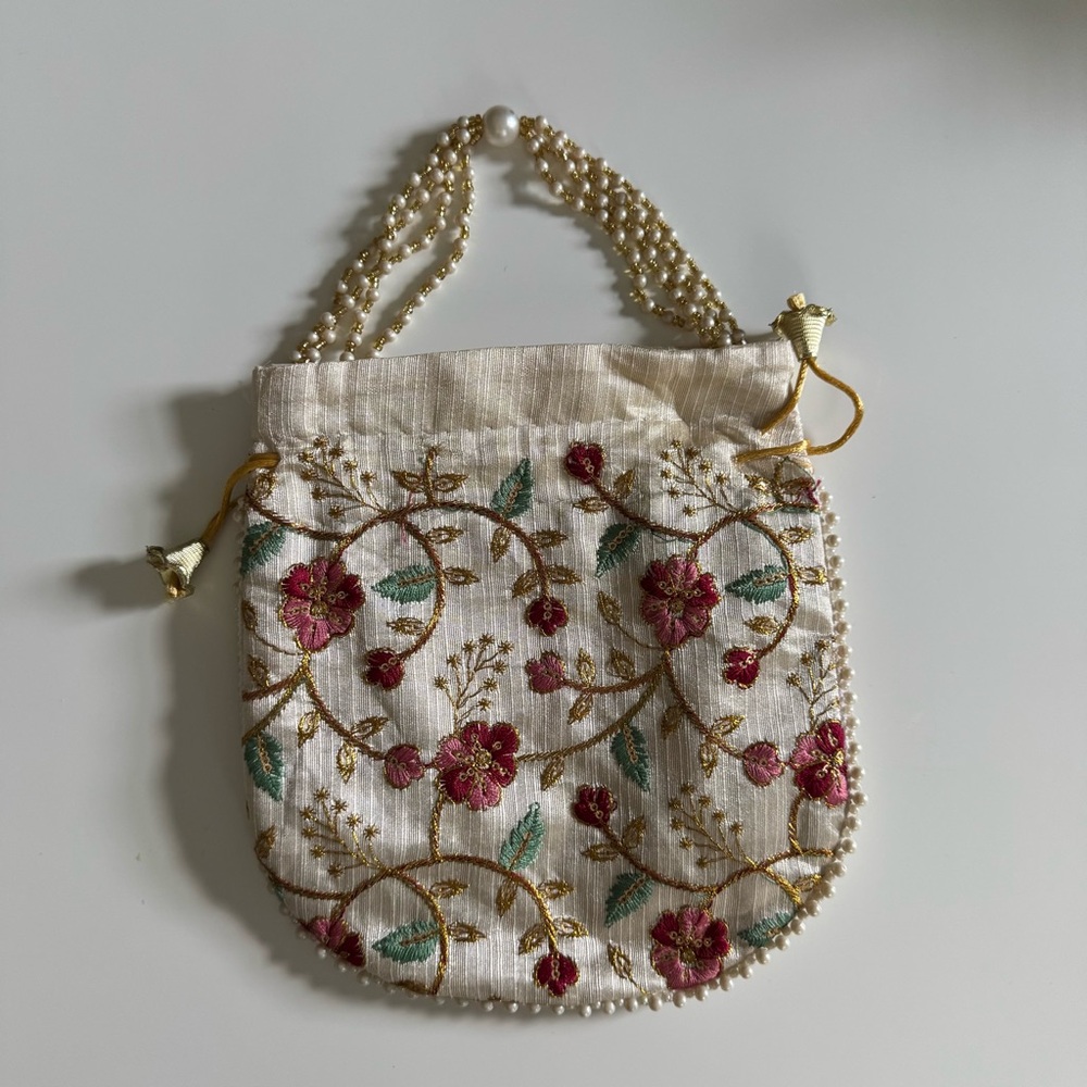 NEW handmade in India embroidered purse